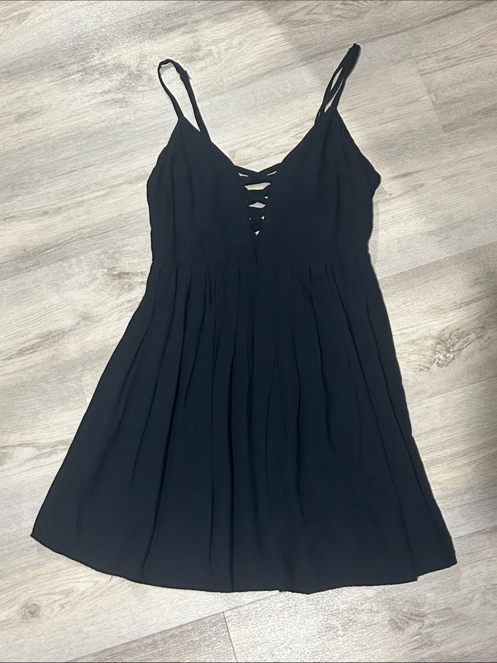 Volcom Black Spaghetti-Strap A-Line Dress XS